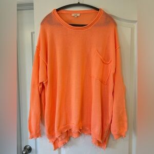 NWOT Easel Oversized Distressed Knit Sweater